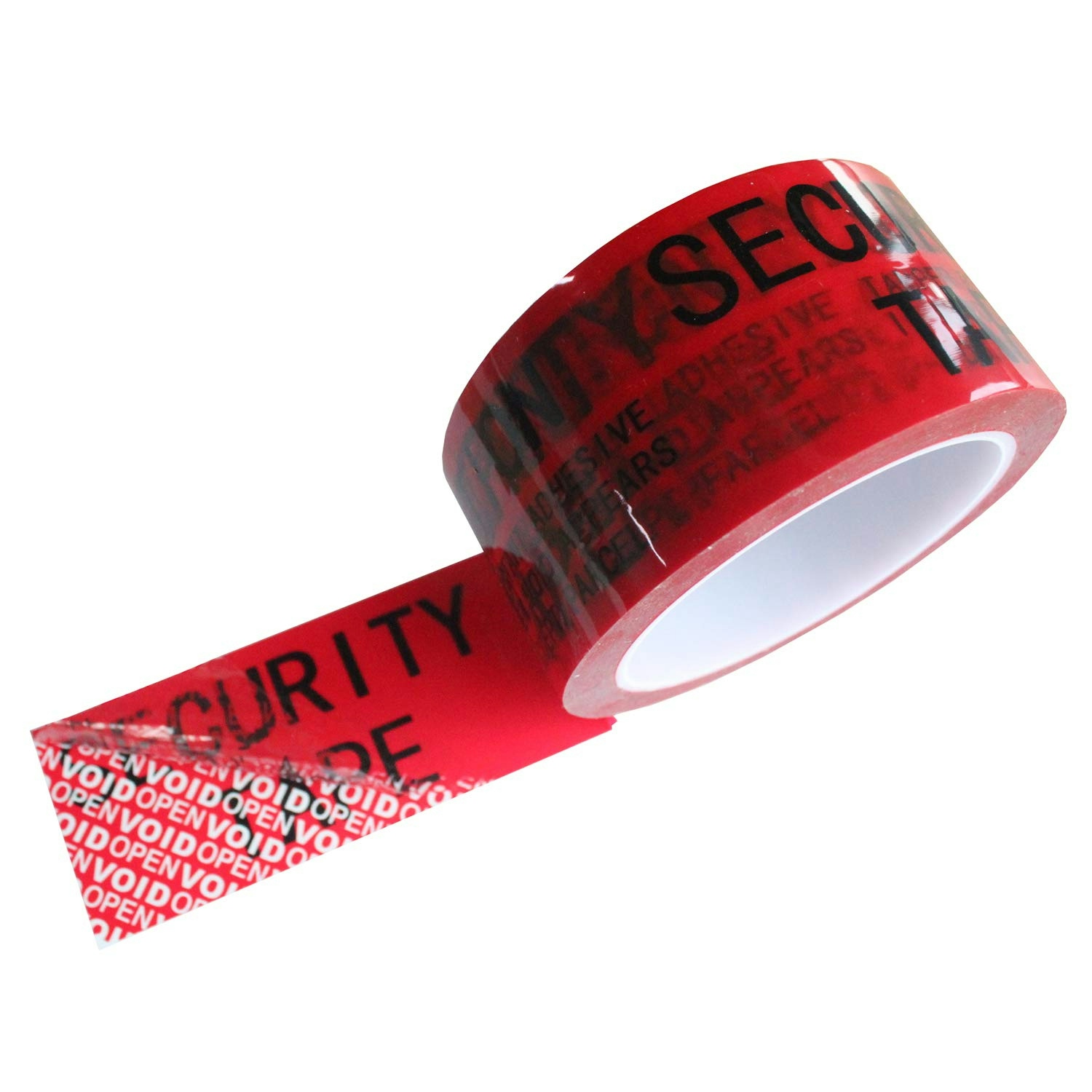 Industrial security adhesive tape. It claims not to be able to replace the tape once the box is open. Easy identification of altered packages.
