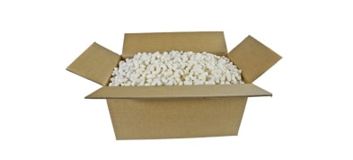 Cacahuate de relleno para cajas, de formulación natural amigable con el medio ambiente.